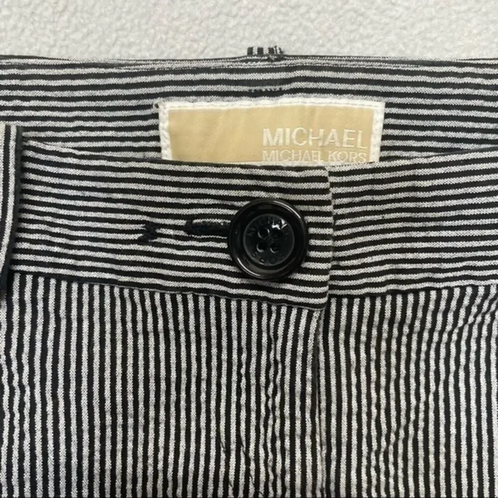 Michael Kors Cropped Pants black white stripes women’s Size 0 Petite